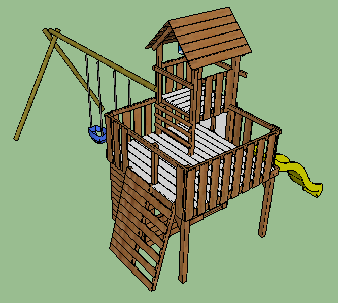 DIY children's playground. Free 3D SketchUp model available!